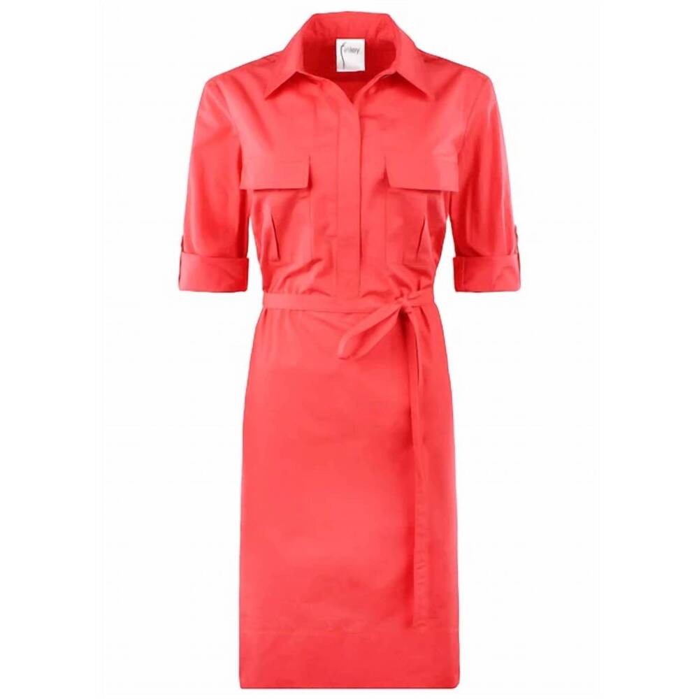 NEW FINLEY women's marty typewriter cloth shirt dress in coral